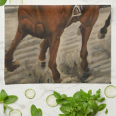 Linge De Cuisine Beau cheval ravit les propriétaires en course clas (Plié)