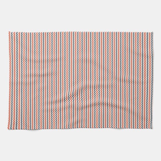 Linge De Cuisine Beau chevron zigzag bleu rose rouge (Horizontal)