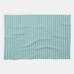 Linge De Cuisine Beau chevron zigzag motif bleu vert