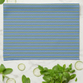 Linge De Cuisine Beau chevron zigzag motif bleu vert (Plié)