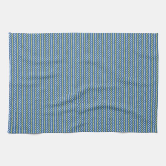 Linge De Cuisine Beau chevron zigzag motif bleu vert (Horizontal)
