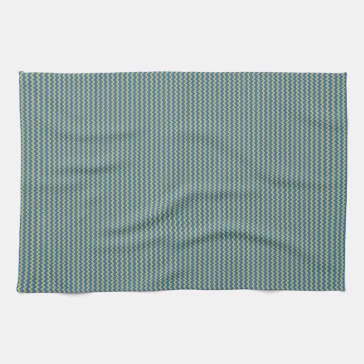 Linge De Cuisine Beau chevron zigzag motif vert bleu (Horizontal)