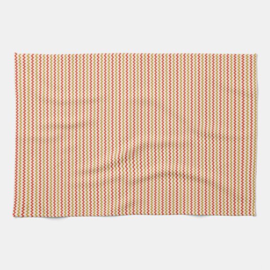 Linge De Cuisine Beau chevron zigzag ocre rose rouge (Horizontal)