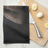 Linge De Cuisine Beau cygne noir avec un bec rouge vif (Quart Plié)