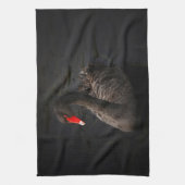 Linge De Cuisine Beau cygne noir avec un bec rouge vif (Vertical)