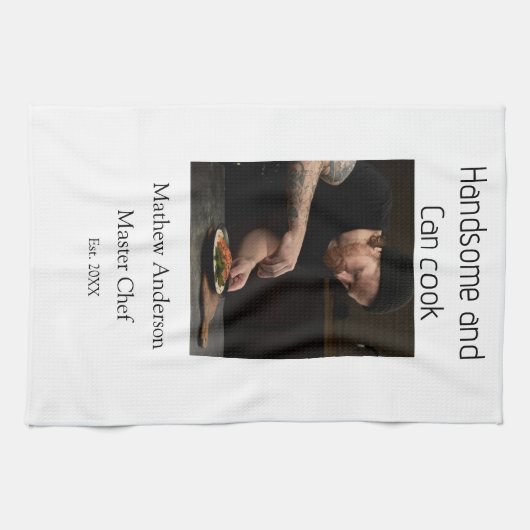 Linge De Cuisine Beau et peut cuisiner ajouter nom master chef date (Horizontal)