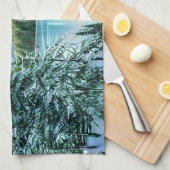 Linge De Cuisine Beau Hiver Sky Mountain Lake (Quart Plié)