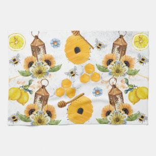 Linge De Cuisine Beau Jardin Bee Motif de tournesol