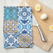 Linge De Cuisine 🤩 Beau mélange d'Azulejos (Quart Plié)