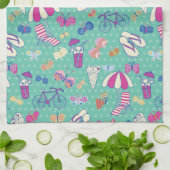 Linge De Cuisine Beau Motif aux éléments d'été (Plié)