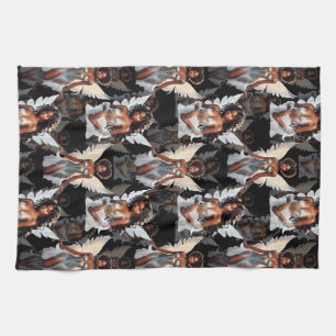 Linge De Cuisine Beau motif d'anges de fille noire -Sombre