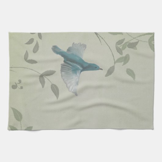 Linge De Cuisine Beau Oiseau Bleu (Horizontal)