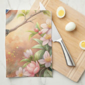 Linge De Cuisine Beau Oiseau Turquoise (Quart Plié)