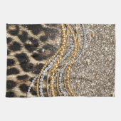 Linge De Cuisine Beau Poster de animal tendance Leopard Faux (Horizontal)