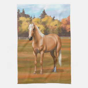 Linge De Cuisine Beau Stallion Cheval Palomino Quarter