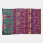 Linge De Cuisine Beau vert violet ancien motif égyptien (Horizontal)