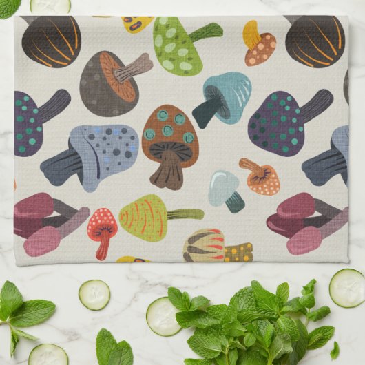 Linge De Cuisine Beaucoup de champignons (Plié)