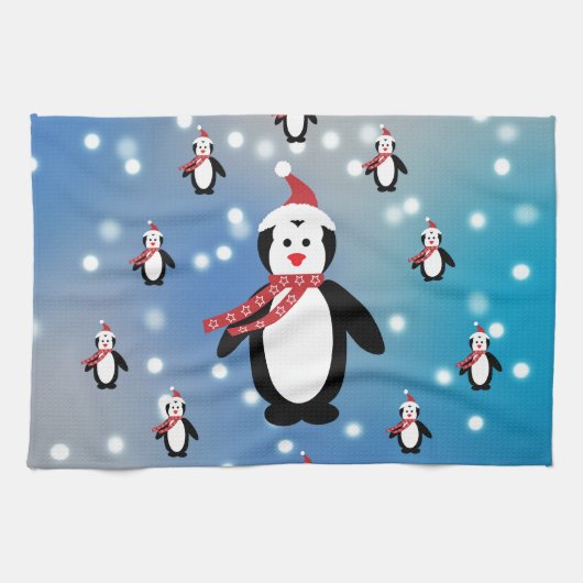 Linge De Cuisine Beaucoup de pingouins (Horizontal)