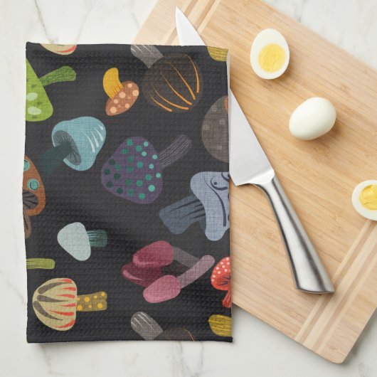 Linge De Cuisine Beaucoup Plus De Champignons (Quart Plié)