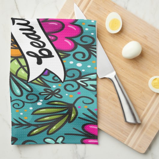 Linge De Cuisine Beauté de l'oreiller avec fleurs (Quart Plié)