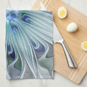 Linge De Cuisine Beauté florale Abstraite moderne Blue Pastel Flowe (Quart Plié)