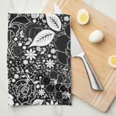 Linge De Cuisine Beautés botaniques Noir et Blanc (Quart Plié)
