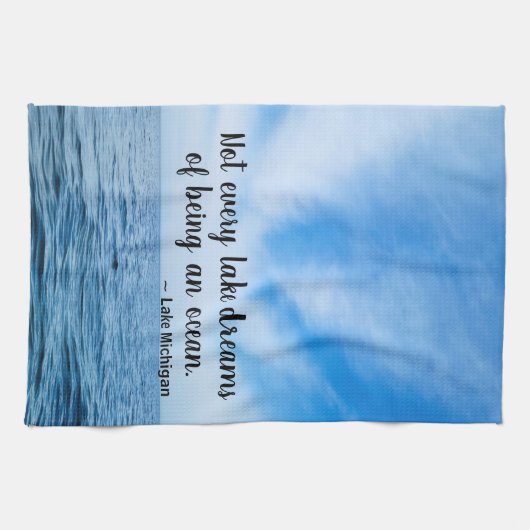 Linge De Cuisine Beautiful Blue Lake Michigan With Cirrus Clouds (Horizontal)