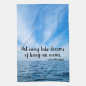 Linge De Cuisine Beautiful Blue Lake Michigan With Cirrus Clouds (Vertical)