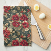 Linge De Cuisine Beautiful Christmas Floral and Pine Cones (Quart Plié)
