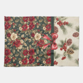 Linge De Cuisine Beautiful Christmas Floral and Pine Cones (Horizontal)