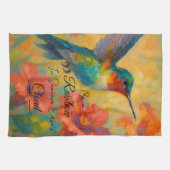 Linge De Cuisine Beautiful Floral Hummingbird Kitchen Towel (Horizontal)