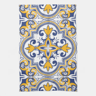 Linge De Cuisine 💙 💛 Beaux azulejos bleus et jaunes 9