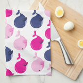 Linge De Cuisine Beaux Baleines, Motif De Baleines, Votre Nom (Quart Plié)