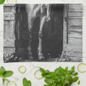 Linge De Cuisine Beaux chevaux Ferme rustique (Plié)