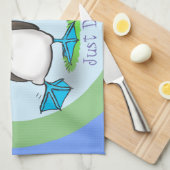 Linge De Cuisine Bébé à pattes bleues drôle dessin animé dansant (Quart Plié)