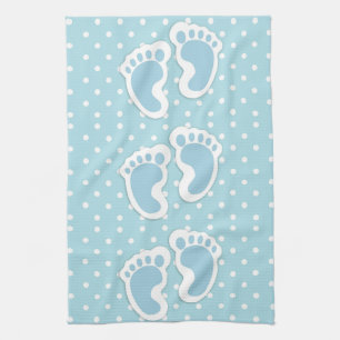 Linge De Cuisine Bébé Bleu mignon Motif pieds