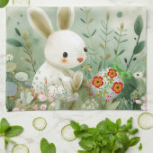 LINGE DE CUISINE BÉBÉ BUNNY ET OEUF DE PÂQUES (Plié)