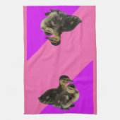 Linge De Cuisine Bébé Canards sur framboise rose et sorbet pourpre (Vertical)