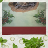 Linge De Cuisine Bébé écureuils gris Noël (Plié)