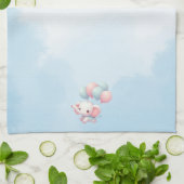 Linge De Cuisine bébé éléphant avec ballons (Plié)