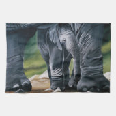 Linge De Cuisine Bébé Eléphant Gris mou (Horizontal)