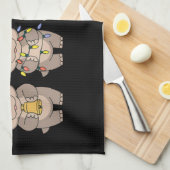 Linge De Cuisine Bébé Hippopotame Moo Deng Noël (Quart Plié)