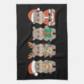 Linge De Cuisine Bébé Hippopotame Moo Deng Noël (Vertical)
