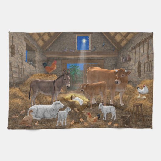 Linge De Cuisine Bébé Jésus Manger Nativité de Noël (Horizontal)