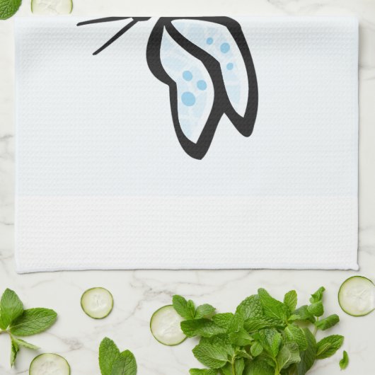 Linge De Cuisine Bébé libellule bleue (Plié)