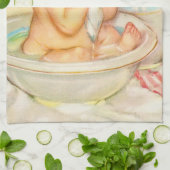 Linge De Cuisine Bébé mignon ayant Bath (Plié)