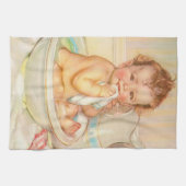 Linge De Cuisine Bébé mignon ayant Bath (Horizontal)