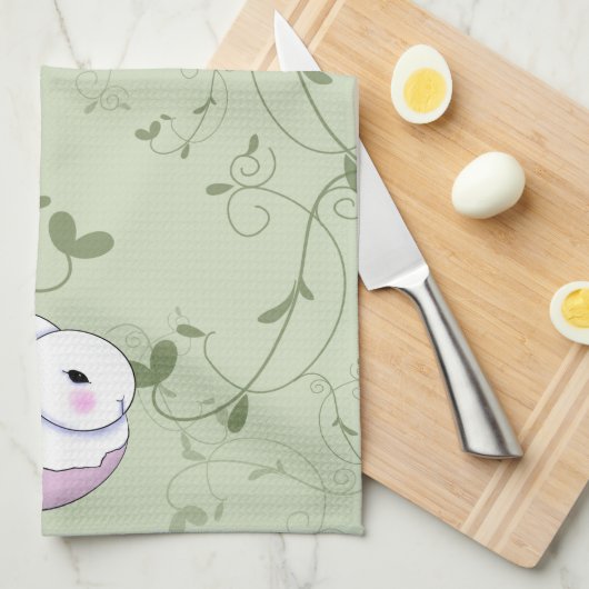 Linge De Cuisine Bébé mignon lapin Pâques (Quart Plié)