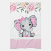 Linge De Cuisine Bébé rose mignon éléphant et frontière Rose (Vertical)