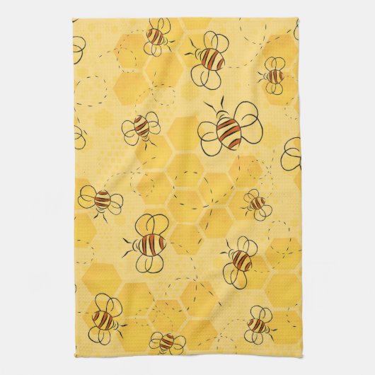 Linge De Cuisine Bee Buzzing Honey Bees mignonne (Vertical)